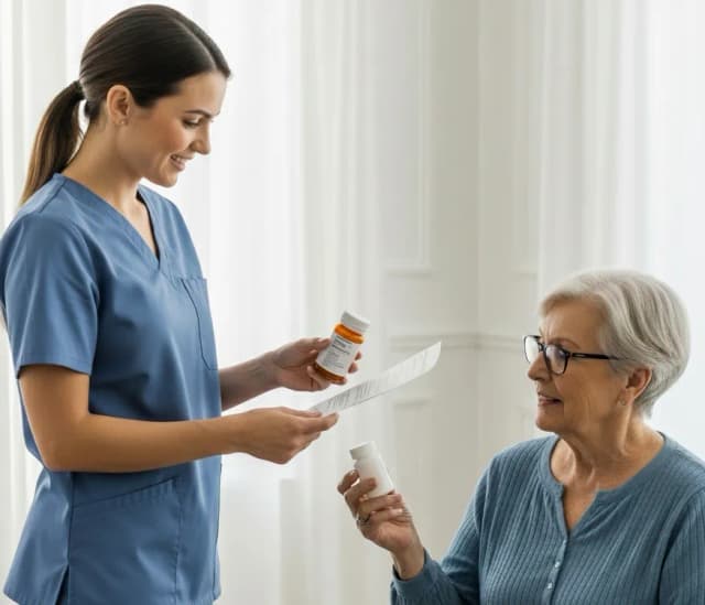 pharmacist reviewing facility orders